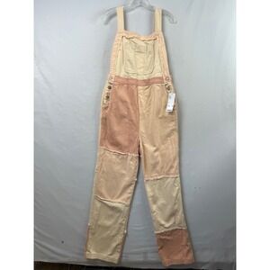Urban Outfitters BDG Overalls Womens M Neutral New Patchwork Colorblock Peach